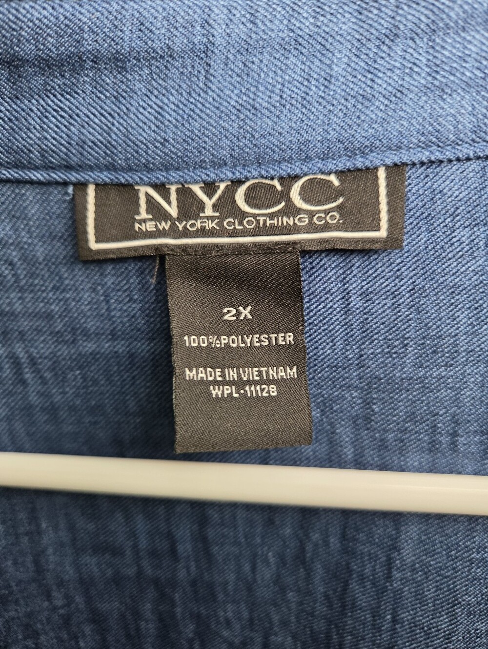 Women's NYCC New York Clothing Co Blue 3/4 Sleeve Blouse Top Sz 2X - Picture 7 of 9